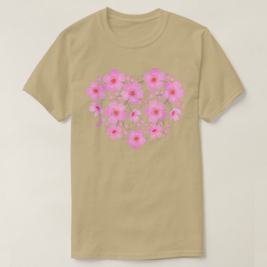 Cherry Blossom Heart Sakura Flowers T-shirt (Design voorkant)