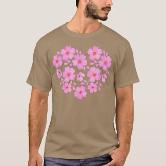 Cherry Blossom Heart Sakura Flowers T-shirt