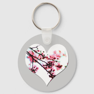 Cherry Blossom Heart Sleutelhanger