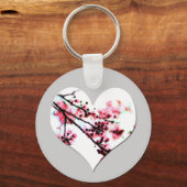 Cherry Blossom Heart Sleutelhanger (Voorkant)