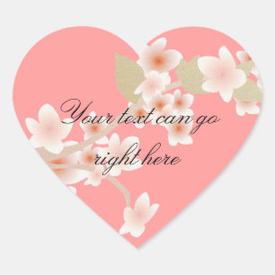Cherry Blossom Heart Stickers