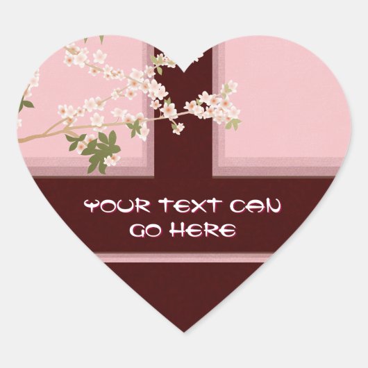 Cherry Blossom Heart Stickers (Voorkant)