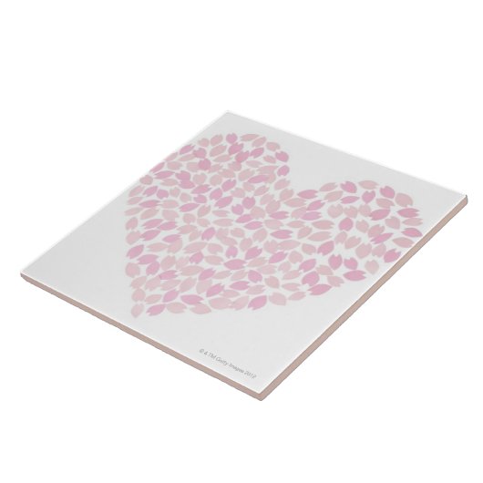 Cherry Blossom Heart Tegeltje (Zijkant)