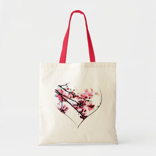 Cherry Blossom Heart Tote Bag (Voorkant)