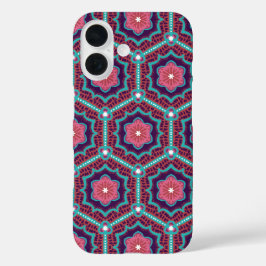 Cherry Blossom Hexagons - Roze bloem iPhone 16 Hoesje