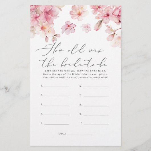 Cherry blossom Hoe oud was de bruid om mee te spel (Voorkant)