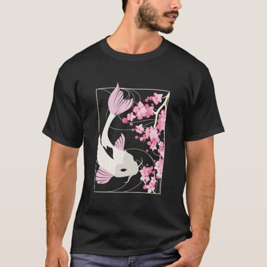 Cherry Blossom I Japanese Fish I Koi Carp T-shirt (Voorkant)