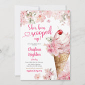 Cherry Blossom Ice Cream geschept Vrijgezellenfees Kaart (Voorkant)