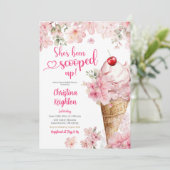 Cherry Blossom Ice Cream geschept Vrijgezellenfees Kaart (Staand voorkant)
