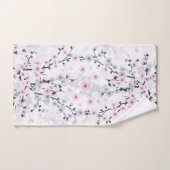 Cherry Blossom Illustrative Dusty Pink Mauve Bad Handdoek (Handdoek)