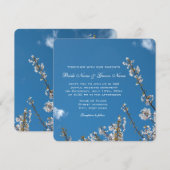 cherry blossom in blue sky bruiloft uitnodigingen. kaart (Voorkant / Achterkant)