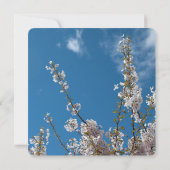 cherry blossom in blue sky bruiloft uitnodigingen. kaart (Achterkant)