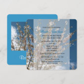 cherry blossom in blue sky vrijgezellenfeest invit kaart (Voorkant / Achterkant)