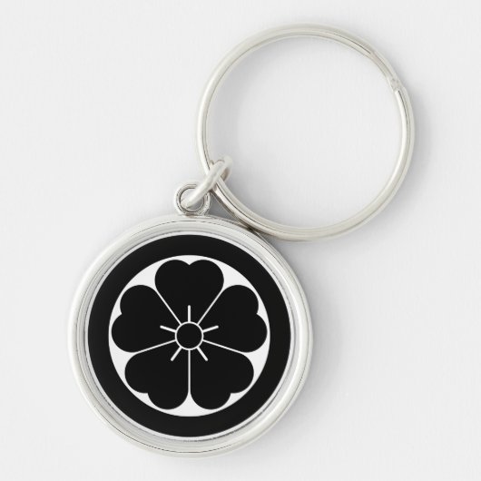 Cherry blossom in cirkel sleutelhanger (Voorkant)