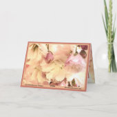 Cherry Blossom in crème en roze wenskaart Kaart (Achterkant)