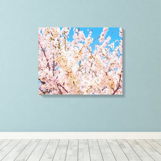 Cherry Blossom in Full Bloom Canvas Afdruk (Insitu (Houten vloer))