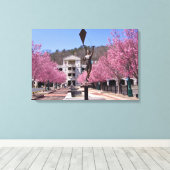 Cherry Blossom in Hot Springs Arkansas Poster Canvas Afdruk (Insitu (Houten vloer))