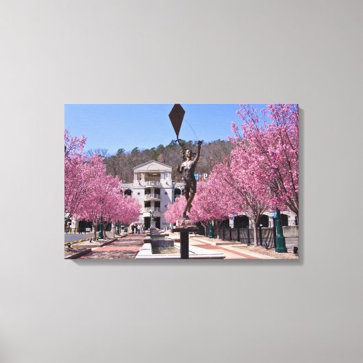 Cherry Blossom in Hot Springs Arkansas Poster Canvas Afdruk (Voorkant)