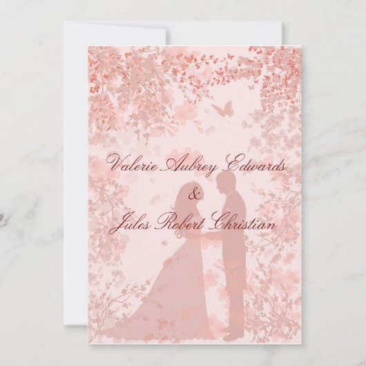 Cherry Blossom in Paris Wedding Invitation Kaart (Voorkant)