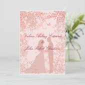 Cherry Blossom in Paris Wedding Invitation Kaart (Staand voorkant)