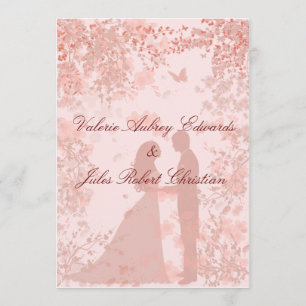 Cherry Blossom in Paris Wedding Invitation Kaart