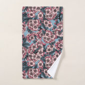 Cherry blossom in pink and blue bad handdoek (Handdoek)