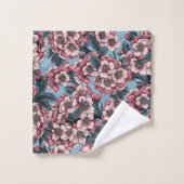 Cherry blossom in pink and blue bad handdoek (Wasdoekje)