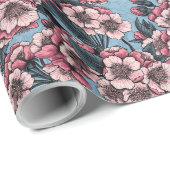 Cherry blossom in pink and blue cadeaupapier (Rol Hoek)