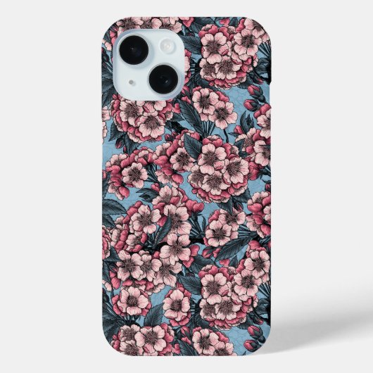 Cherry blossom in pink and blue Case-Mate iPhone case (Achterkant)