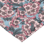 Cherry blossom in pink and blue korte tafelloper (Hoek)
