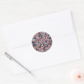 Cherry blossom in pink and blue ronde sticker (Envelop)