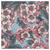 Cherry blossom in pink and blue stof (Close Up)
