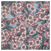 Cherry blossom in pink and blue stof (Swatch)