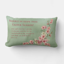 Cherry Blossom in Pink en Blauwgroen Accent Pillow Kussen
