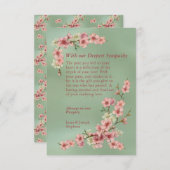 Cherry Blossom in Pink en Blauwgroen sympathikaart (Voorkant / Achterkant)