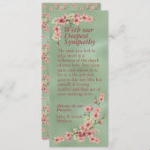 Cherry Blossom in Pink en Blauwgroen sympathikaart Aankondiging (Voorkant / Achterkant)