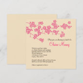 Cherry Blossom in Pink en Ivory Kaart (Voorkant / Achterkant)