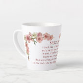 Cherry Blossom in Pink voor moeder Latte Mok (Linkerhoek)
