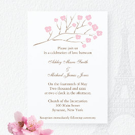 Cherry Blossom in Pink Wedding Kaart