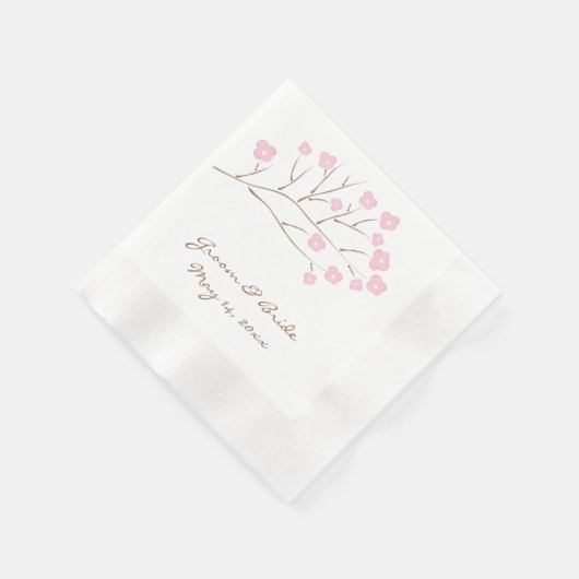 Cherry Blossom in Pink Wedding Servetten (Hoek)