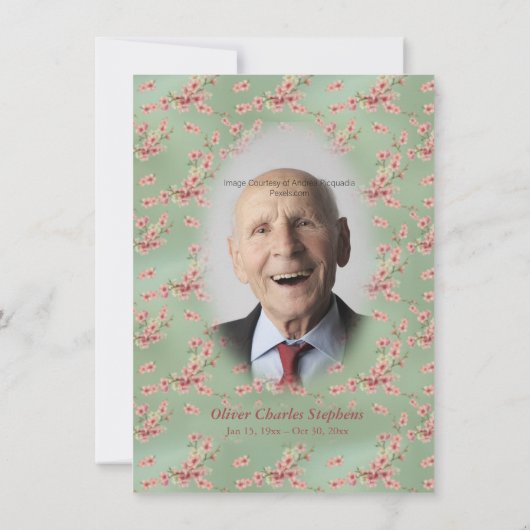 Cherry Blossom in roze en Blauwgroen (Achterkant)