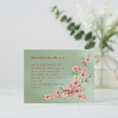 Cherry Blossom in roze en Blauwgroen Briefkaart (Staand voorkant)