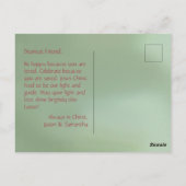 Cherry Blossom in roze en Blauwgroen Briefkaart (Achterkant)