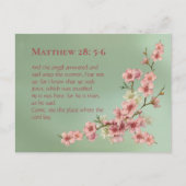 Cherry Blossom in roze en Blauwgroen Briefkaart (Voorkant)