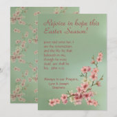 Cherry Blossom in roze en Wenskaart Kaart (Voorkant / Achterkant)