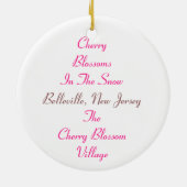 Cherry Blossom in Sneeuwversier Keramisch Ornament (Achterkant)