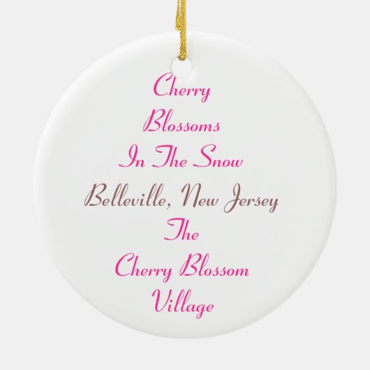 Cherry Blossom in Sneeuwversier Keramisch Ornament (Achterkant)
