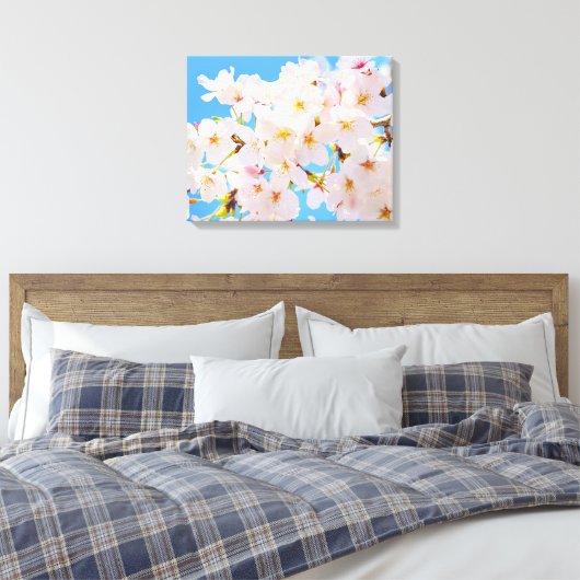 Cherry Blossom in Spring Canvas Afdruk (Insitu (Slaapkamer))