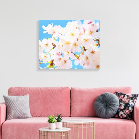 Cherry Blossom in Spring Canvas Afdruk (Insitu (Woonkamer))