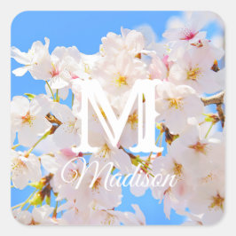 Cherry Blossom in Spring Vierkante Sticker